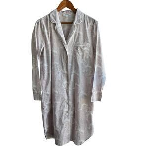 HAVEN WELL WITHIN Night Shirt Womens Small Lavender Floral 100% Cotton Poplin